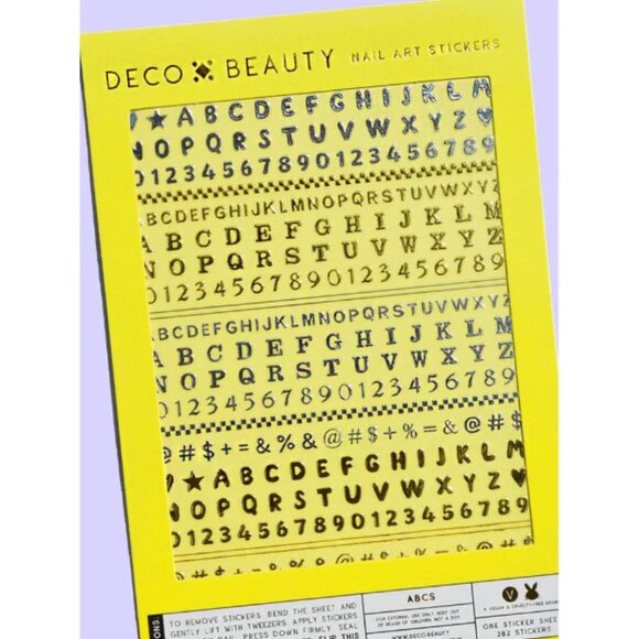 🔥3/$30 NIP Deco Miami Beauty ABCs Nail Art Stickers Full Size - Picture 1 of 5